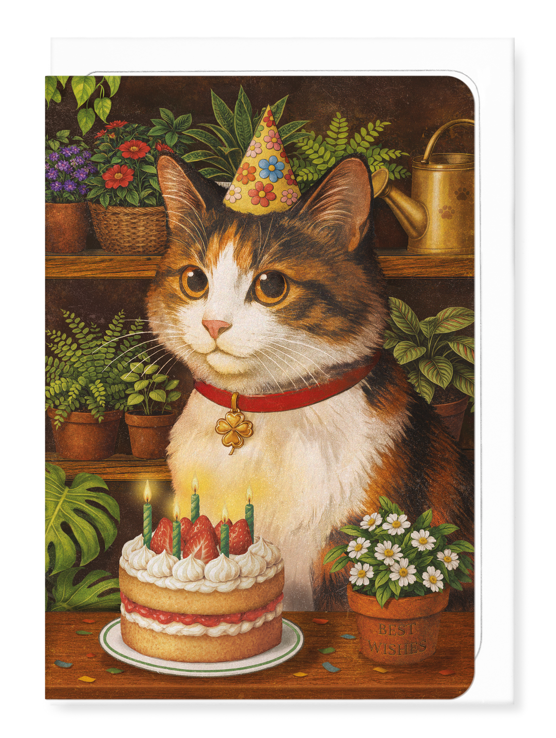 Ezen - Gardening Birthday Classic Cat - Greeting Card - Front