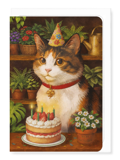 Ezen - Gardening Birthday Classic Cat - Greeting Card - Front