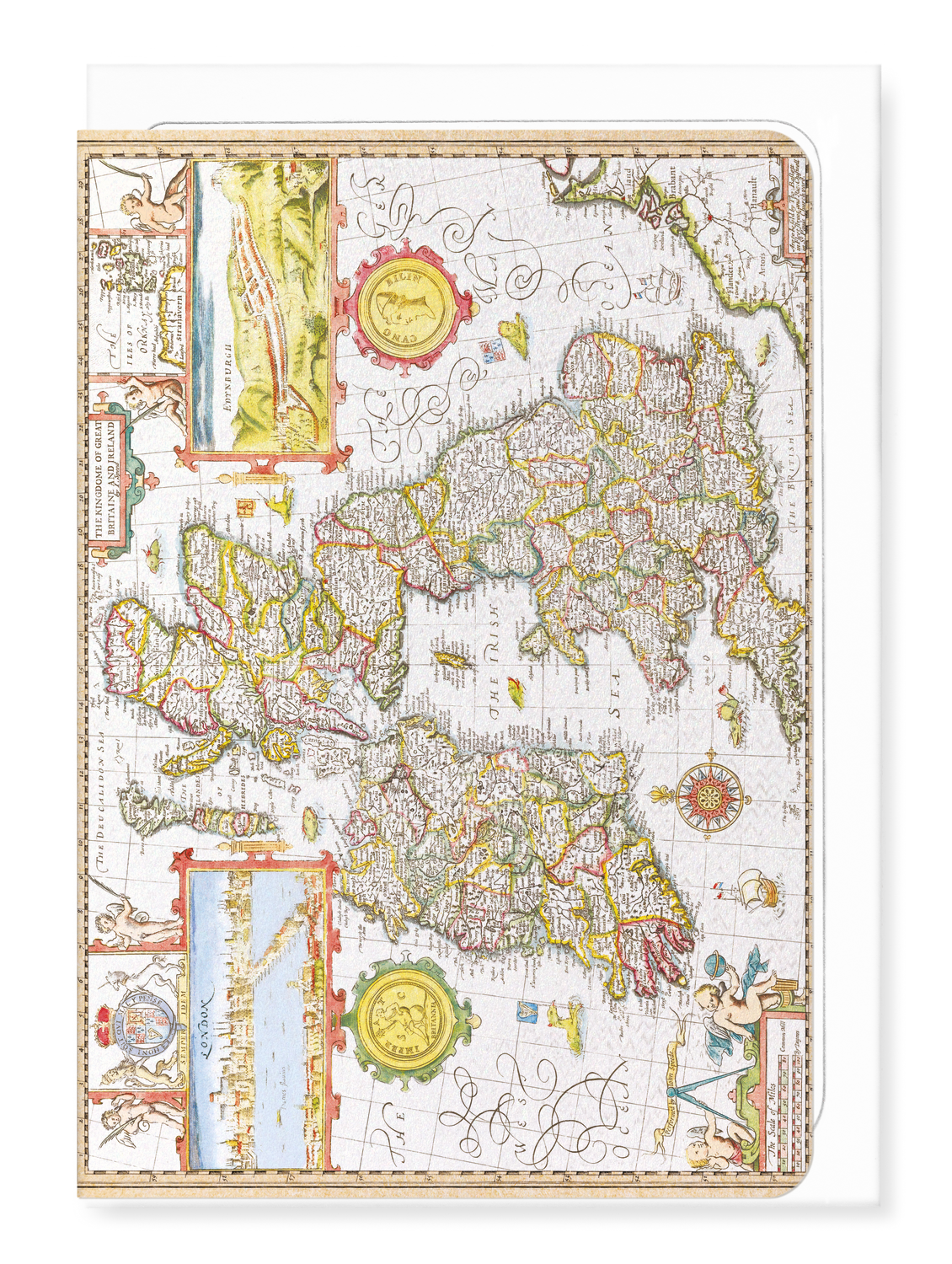 Ezen - Great Britain and Ireland BY JOHN SPEED (C.1611) - Greeting Card - Front