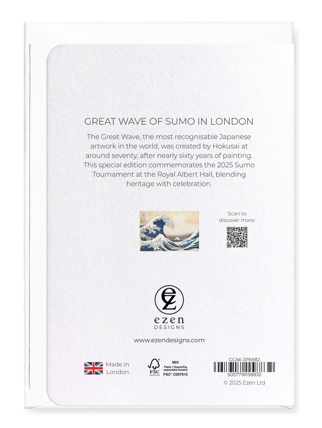 Ezen - Great Wave of Sumo in London - Greeting Card - Back