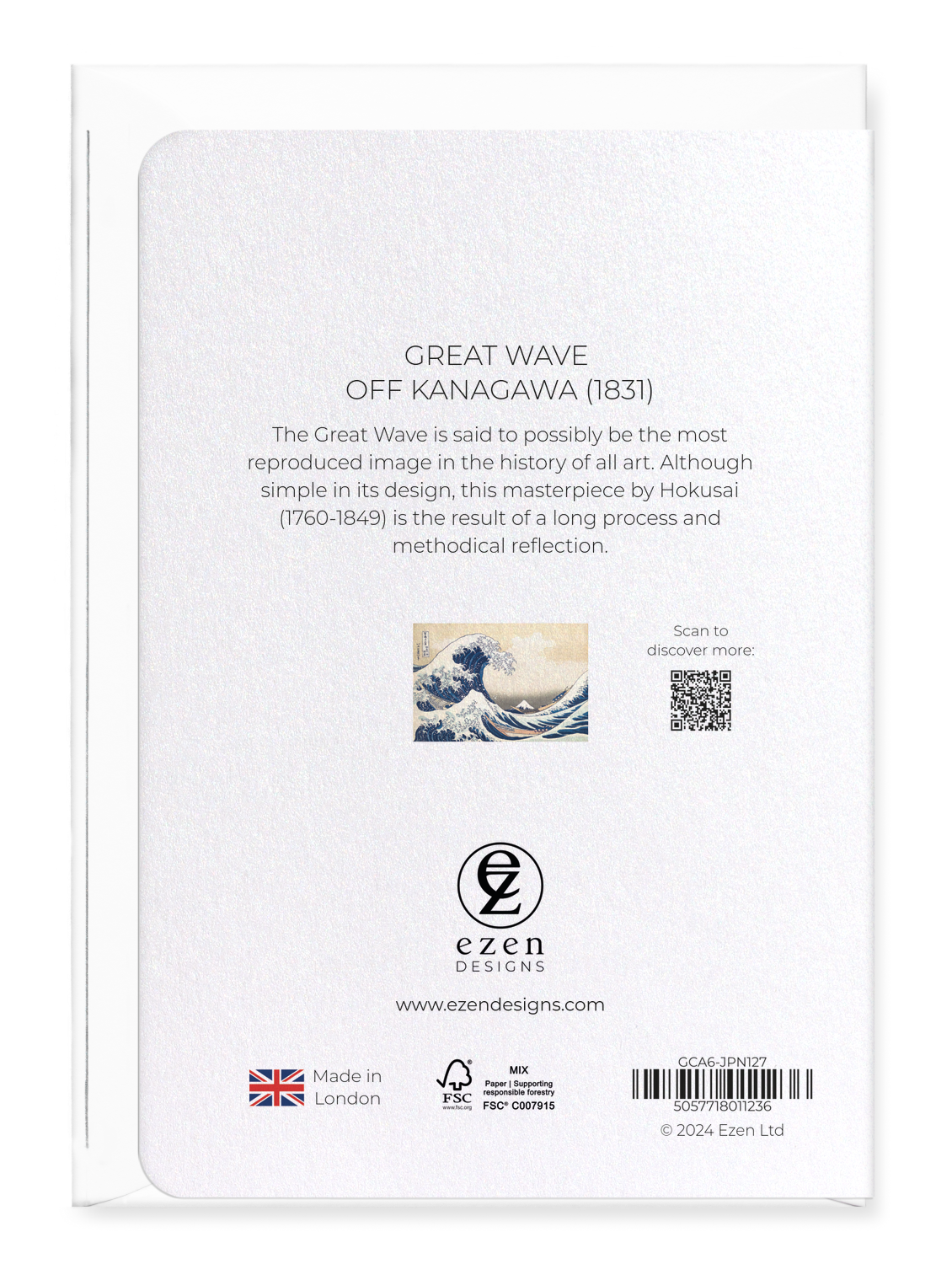 Ezen - Great wave off Kanagawa (1831) - Greeting Card - Back