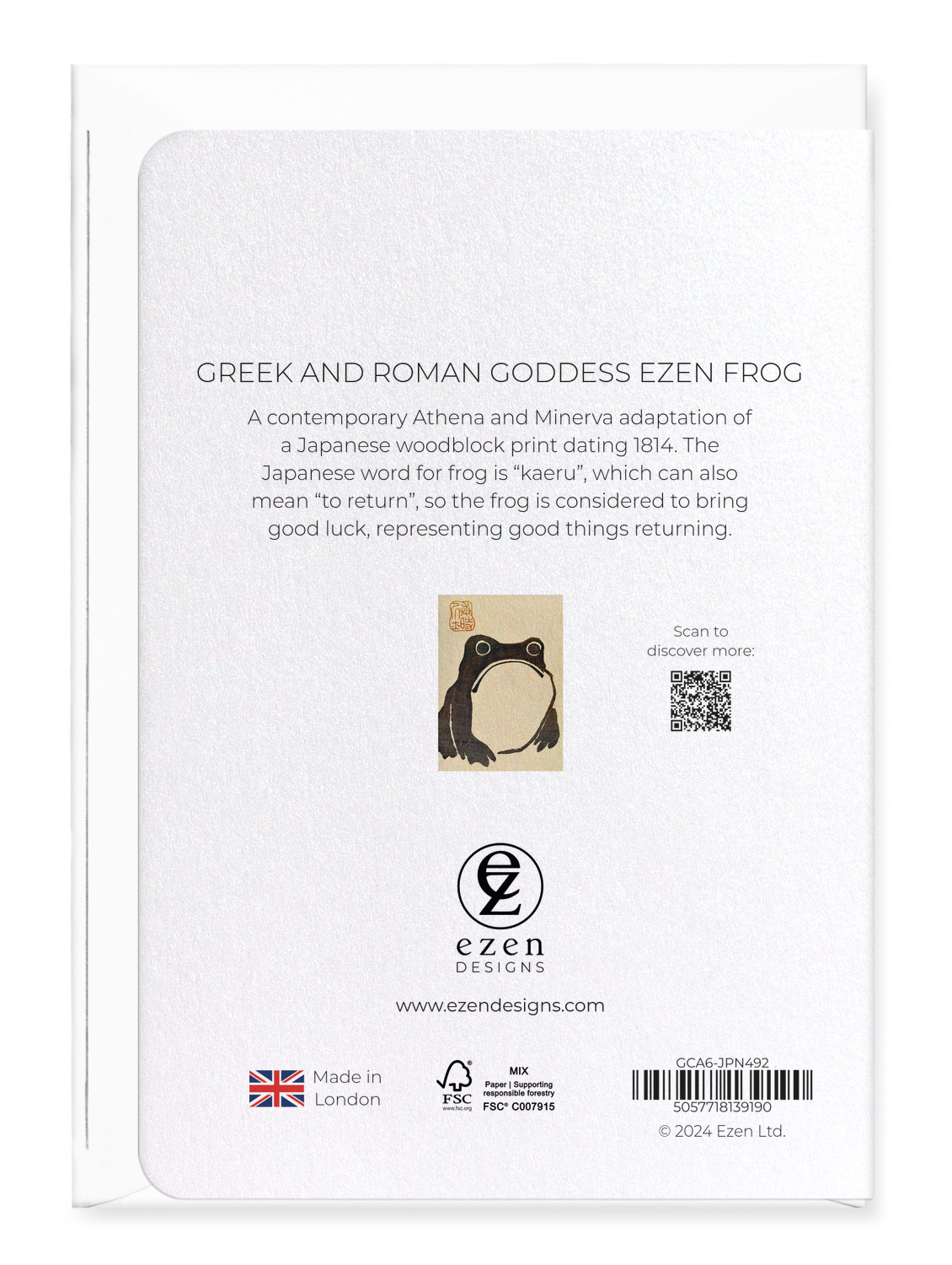 Ezen - Greek And Roman Goddess Ezen Frog - Greeting Card - Back