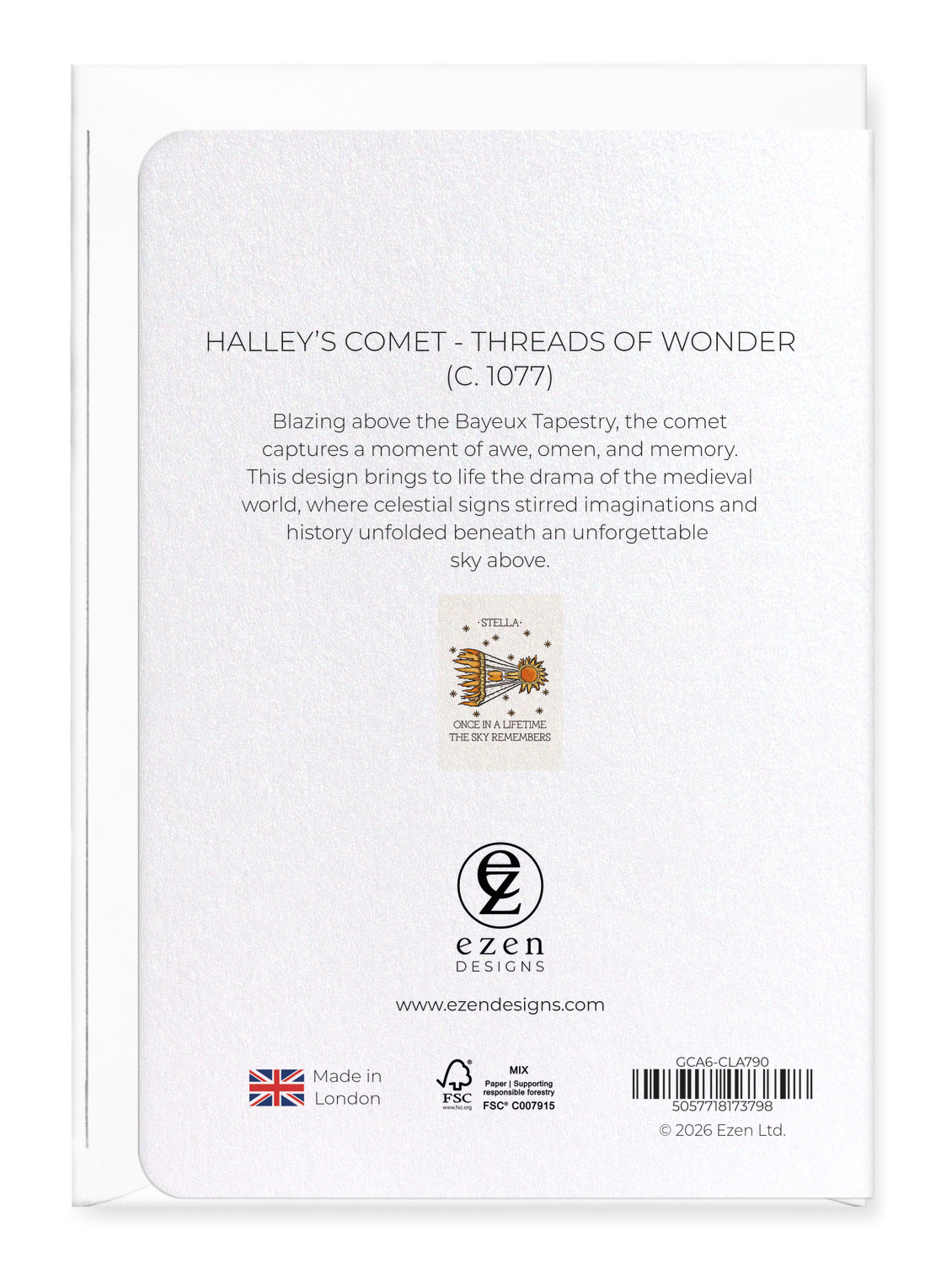 Ezen - Halley’s Comet - Threads of Wonder (c. 1077) - Greeting Card - Back