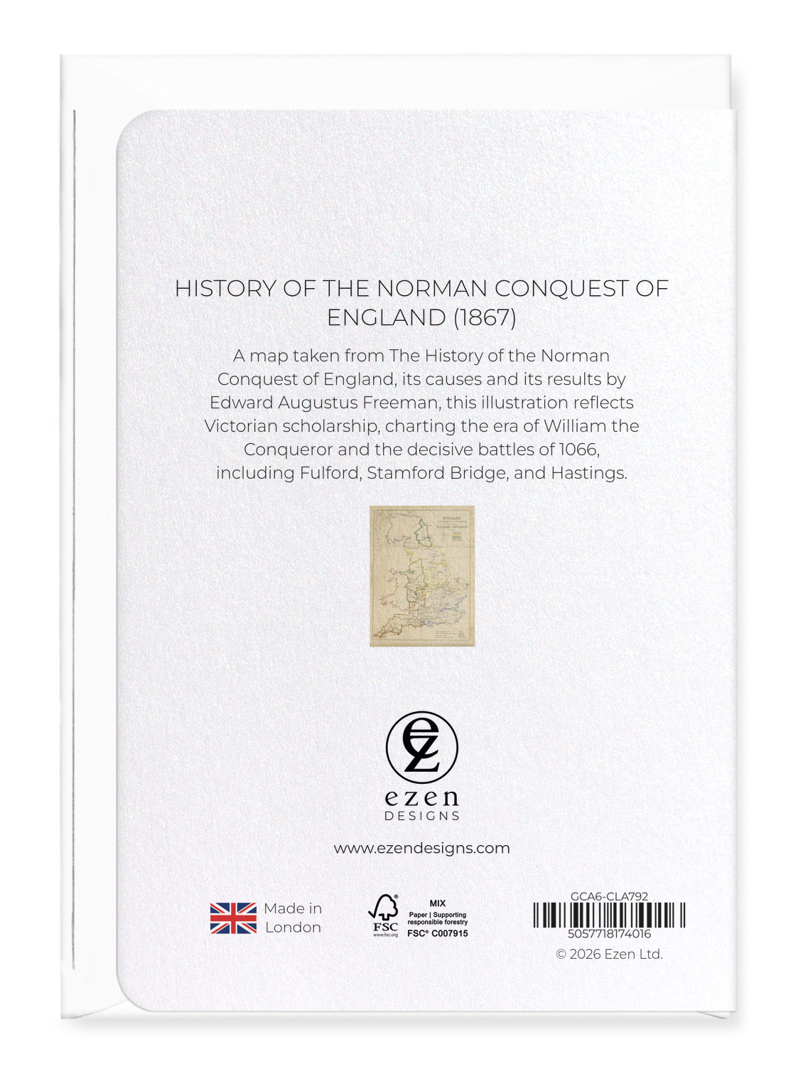 Ezen - History of the Norman Conquest of England (1867) - Greeting Card - Back
