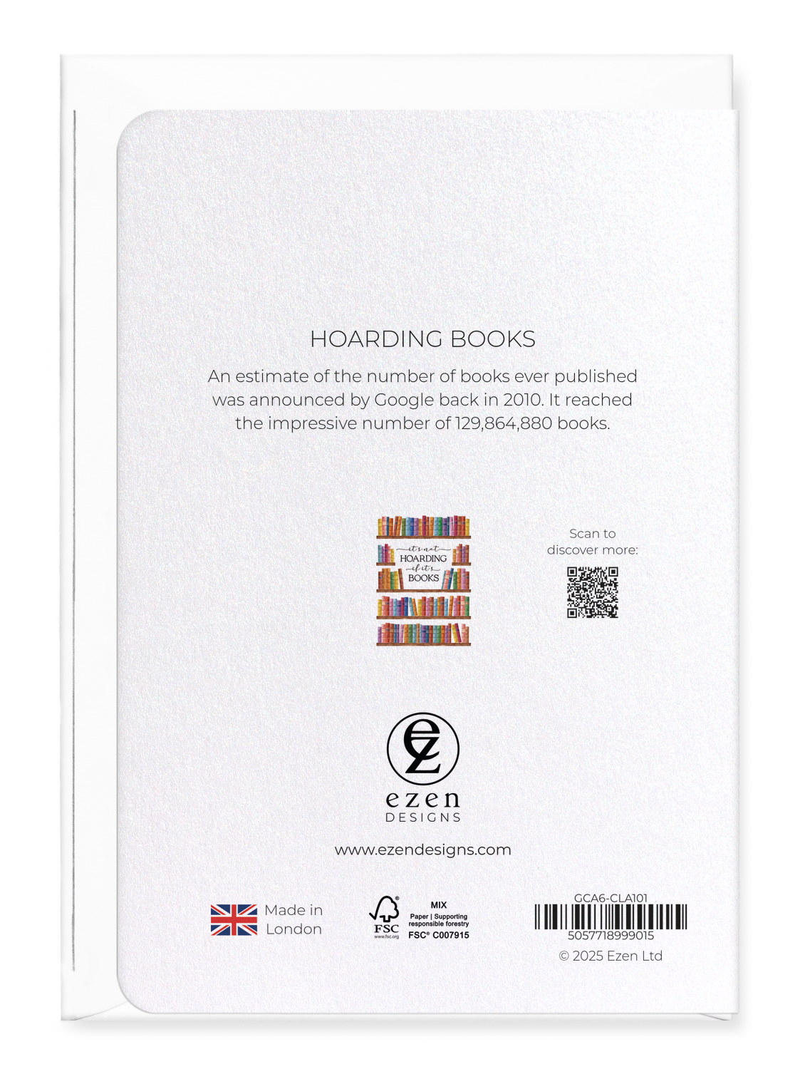 Ezen - Hoarding books - Greeting Card - Back