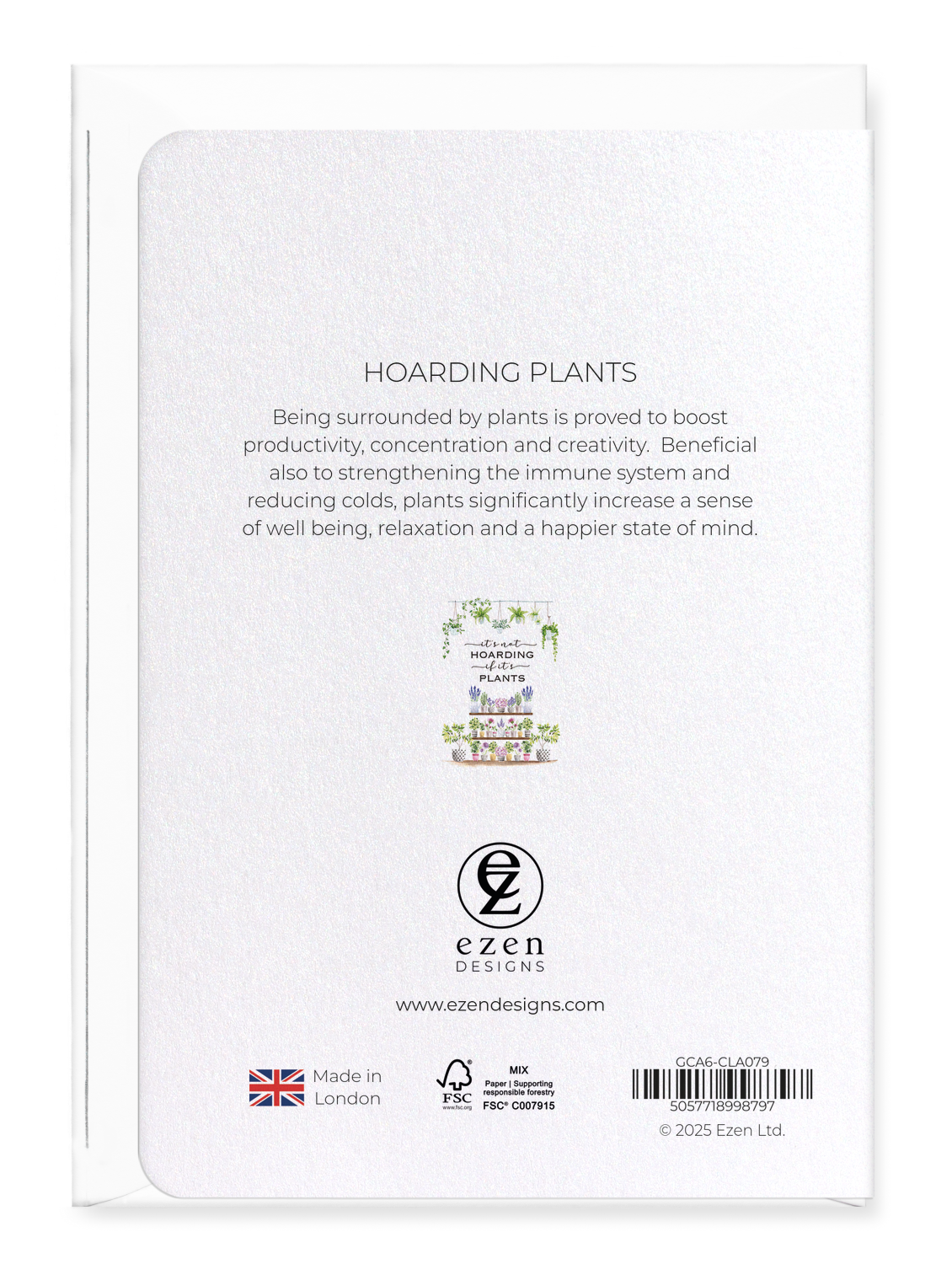 Ezen - Hoarding plants - Greeting Card - Back