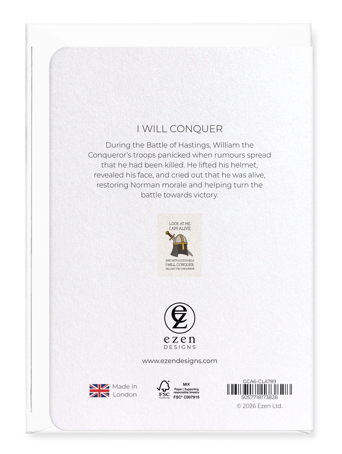Ezen - I Will Conquer - Greeting Card - Back