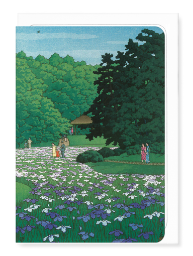 Ezen - Iris garden at Meiji shrine - Greeting Card - Front