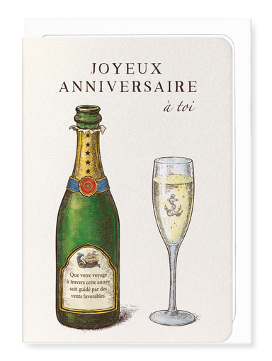 Ezen - Joyeux Anniversaire Champagne Maritime - Greeting Card - Front