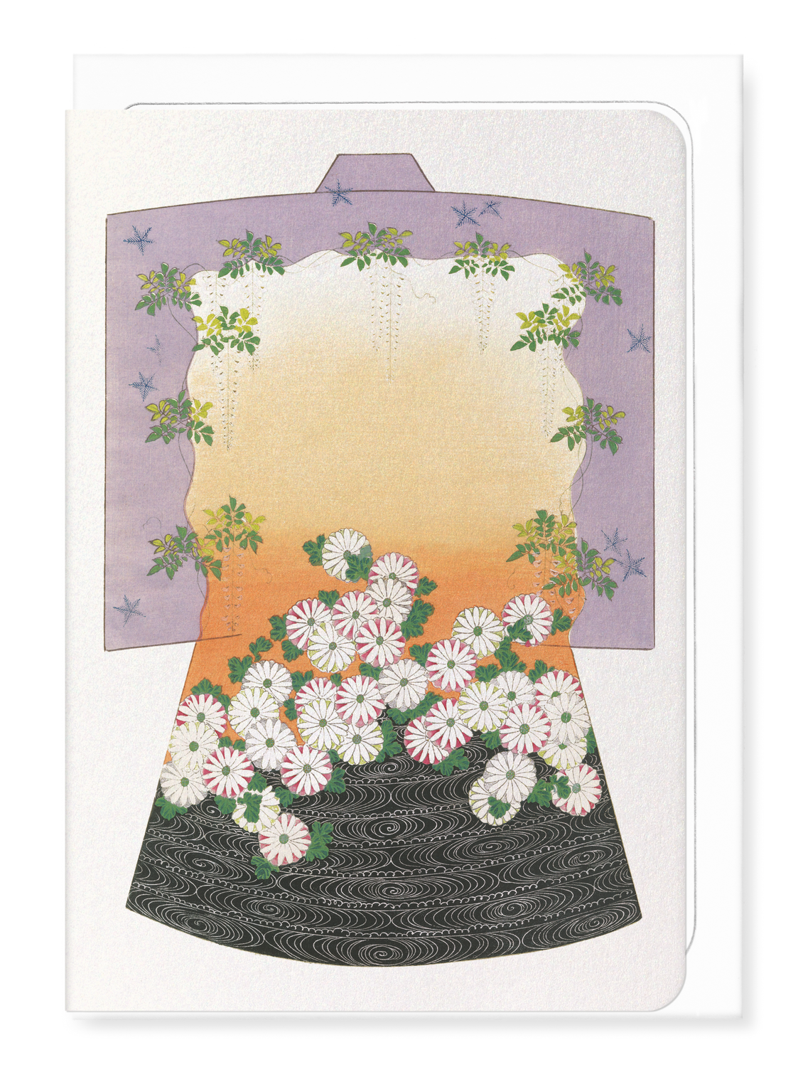 Ezen - Kimono of Chrysanthemum and Wisteria (1899) - Greeting Card - Front