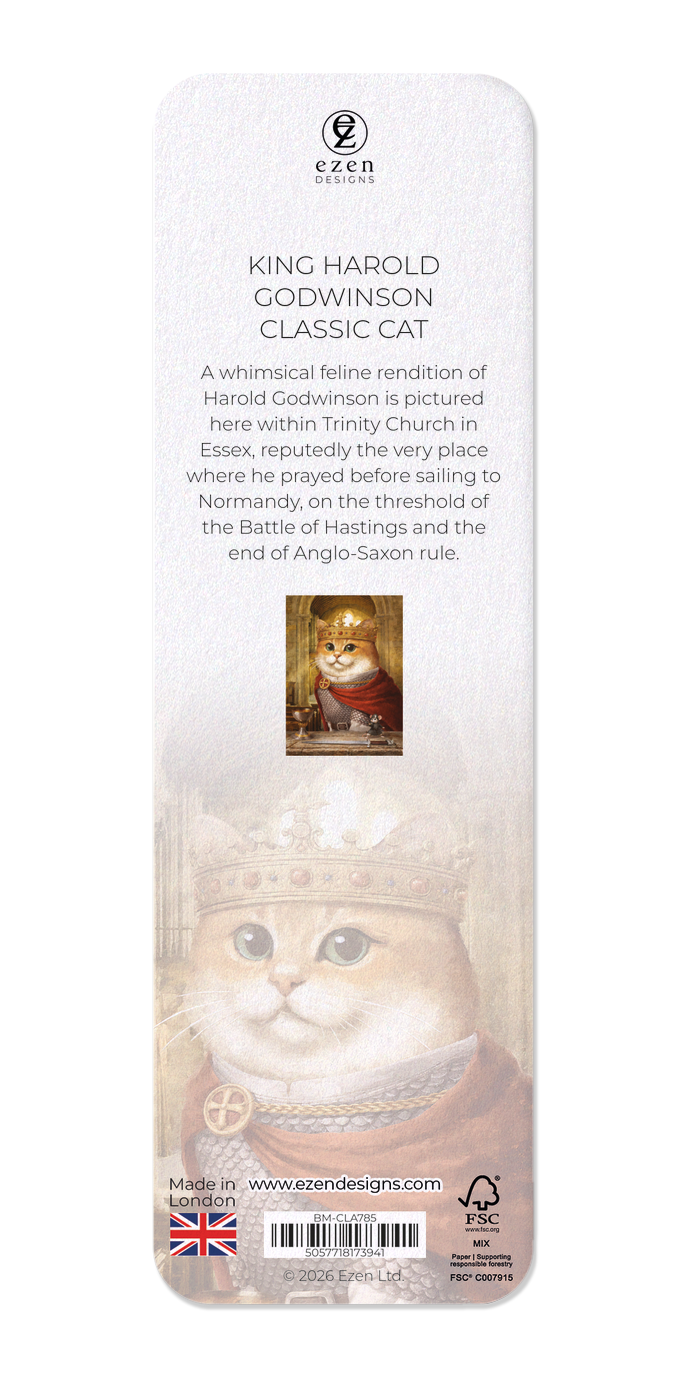 Ezen - King Harold Godwinson Classic Cat - Bookmark - Back