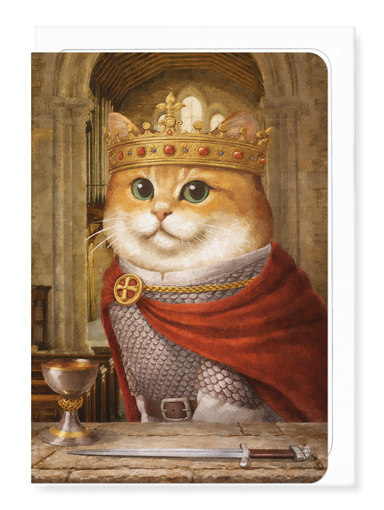 Ezen - King Harold Godwinson Classic Cat - Greeting Card - Front