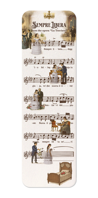 Ezen - La Traviata - Sempre Libera - Opera Music Score - Bookmark - Front