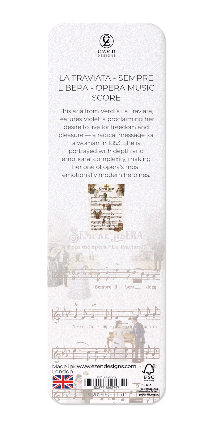 Ezen - La Traviata - Sempre Libera - Opera Music Score - Bookmark - Back