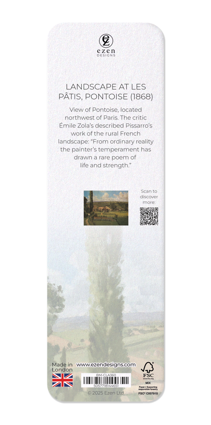 Ezen - Landscape at Les Pâtis, Pontoise (1868) - Bookmark - Back