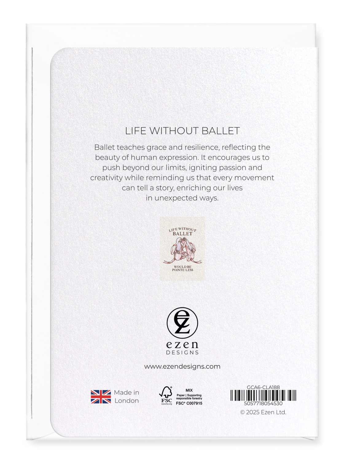 Ezen - Life without ballet - Greeting Card - Back