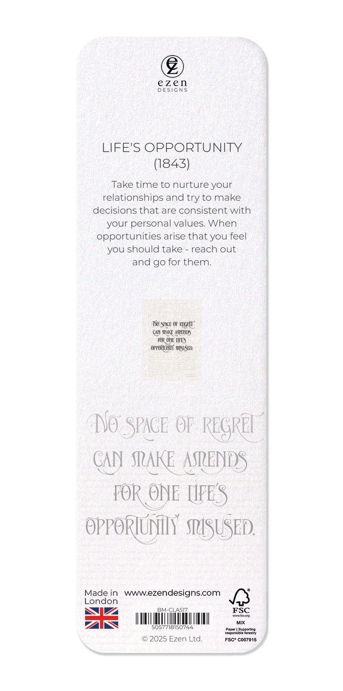 Ezen - Life's Opportunity (1843) - Bookmark - Back