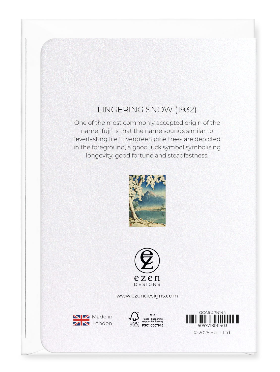 Ezen - Lingering snow (1932) - Greeting Card - Back