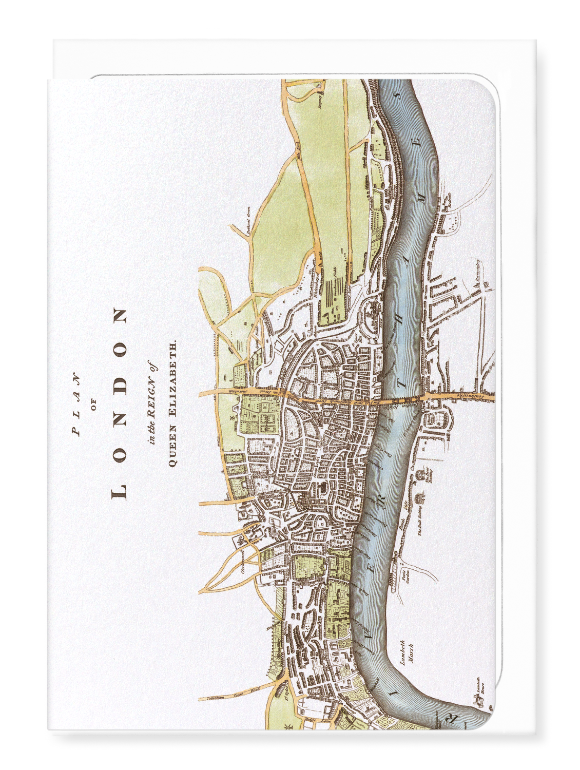 Ezen - London map (c.1580) - Greeting Card - Front