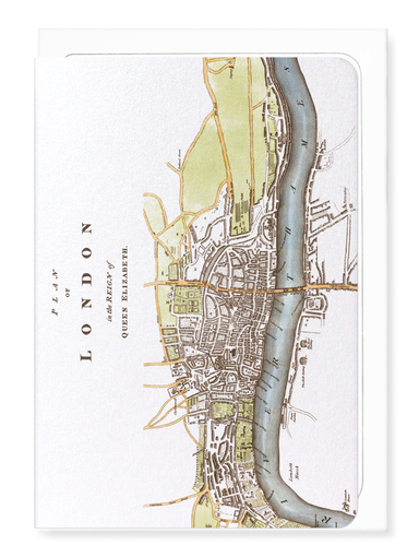 Ezen - London map (c.1580) - Greeting Card - Front