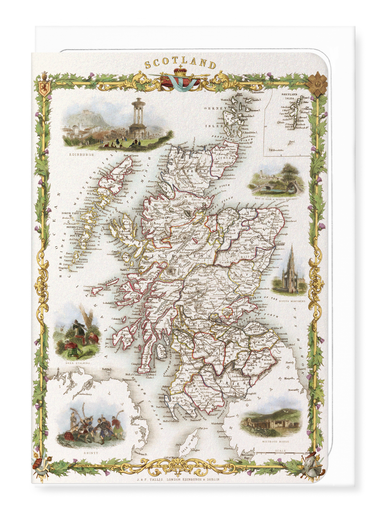 Ezen - Map of Scotland (1851) - Greeting Card - Front