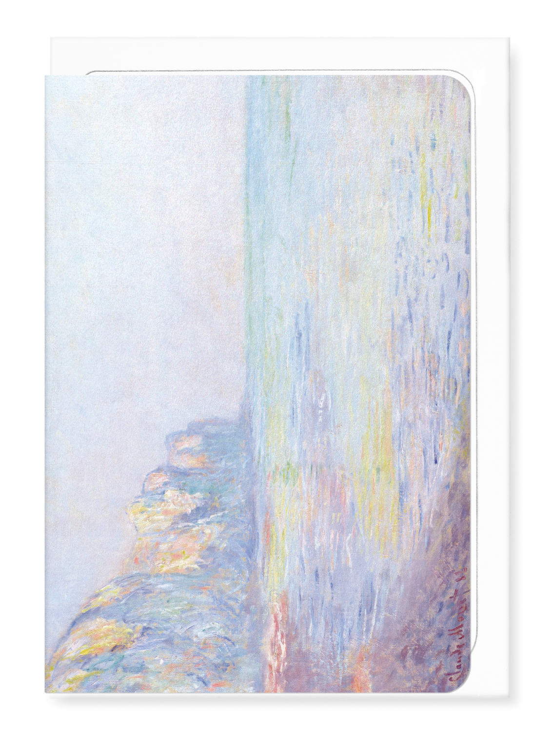 Ezen - Misty Morning at Pourville (1882) - Greeting Card - Front