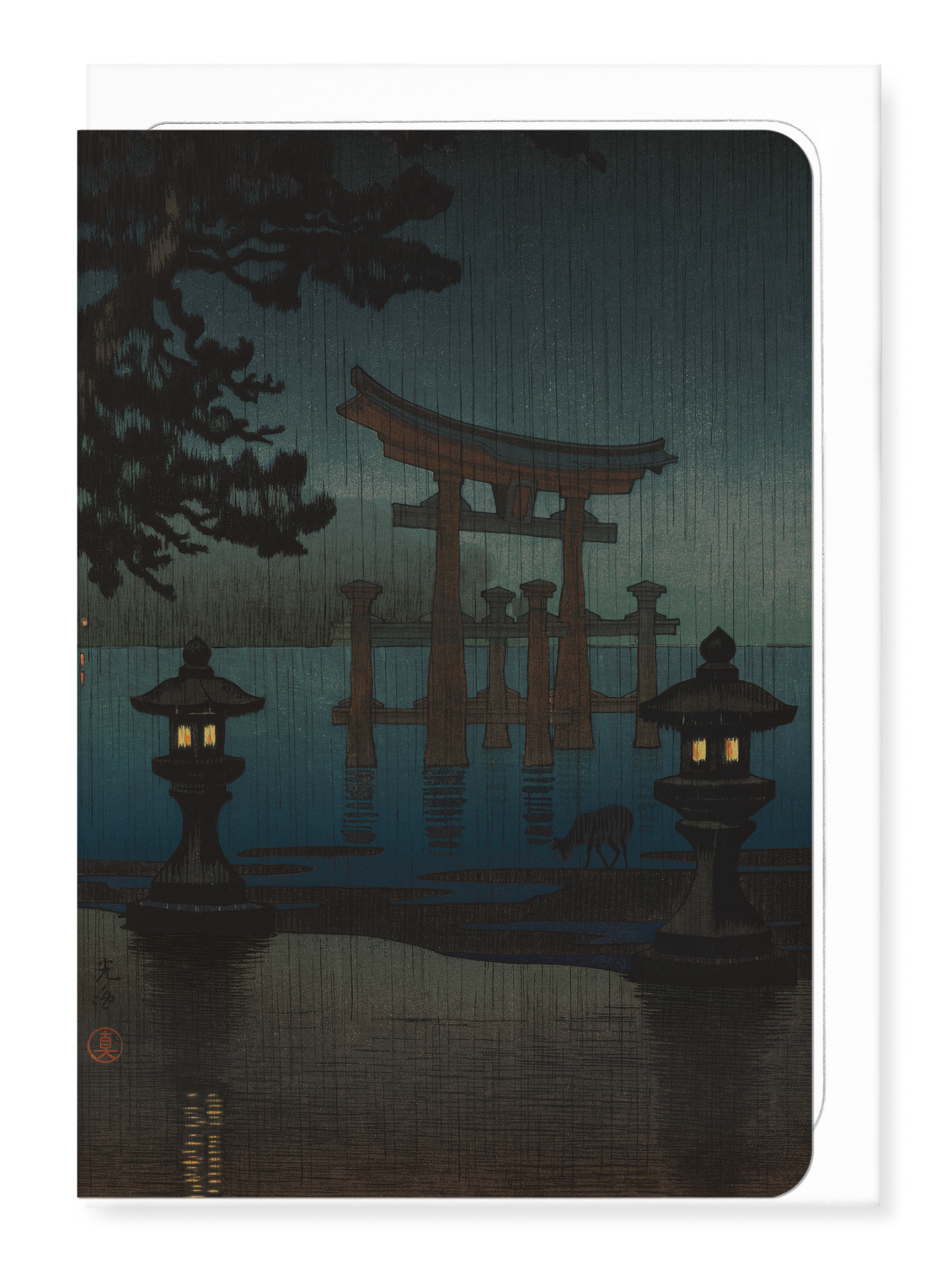 Ezen - Miyajima in the Rain (1941) - Greeting Card - Front