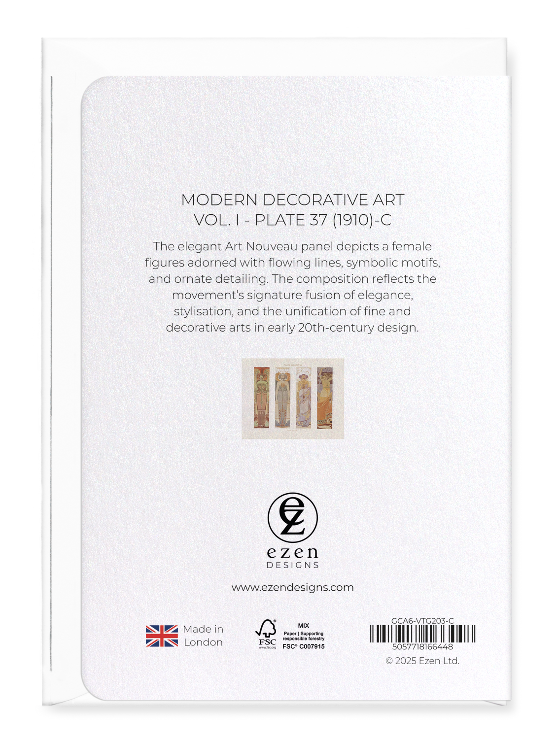 Ezen - Modern Decorative Art Vol. I - Plate 37 (1910)-C - Greeting Card - Back