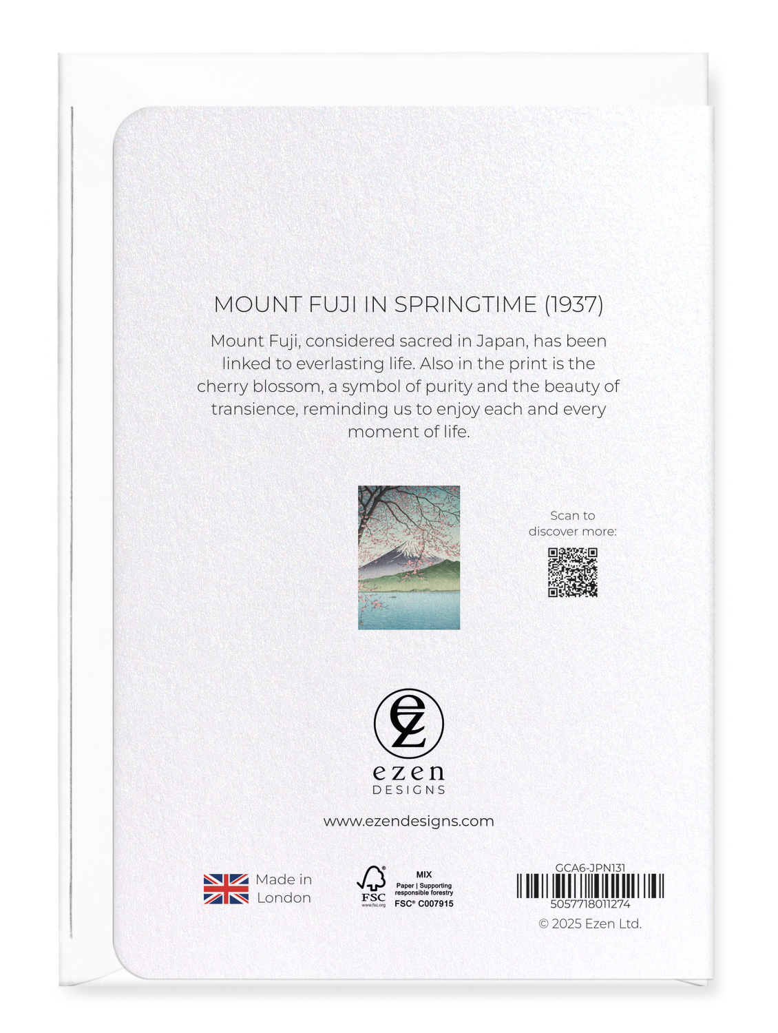 Ezen - Mount fuji in springtime (1937) - Greeting Card - Back