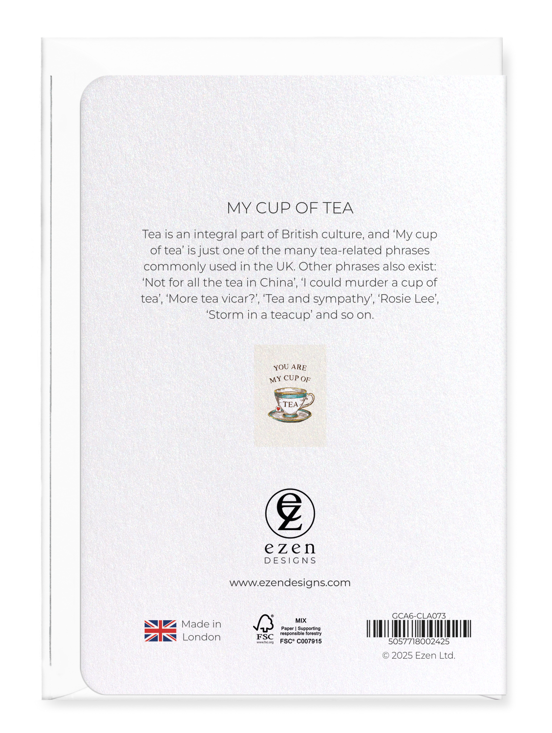 Ezen - My cup of tea - Greeting Card - Back