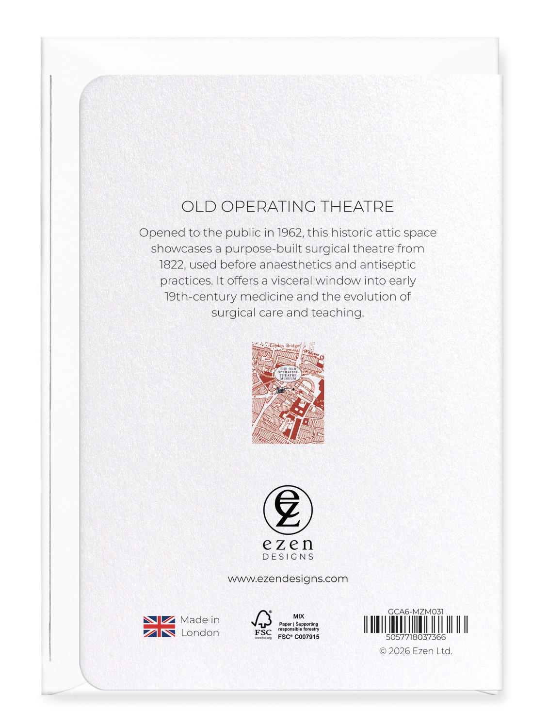 Ezen - Old Operating Theatre - Greeting Card - Back