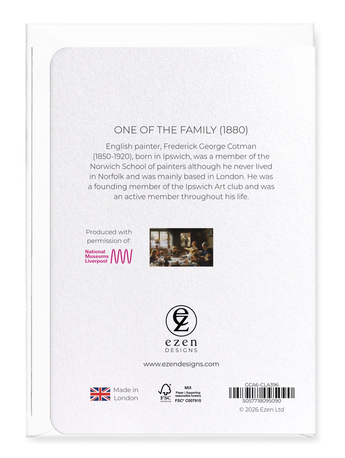 Ezen - One of the Family (1880) - Greeting Card - Back