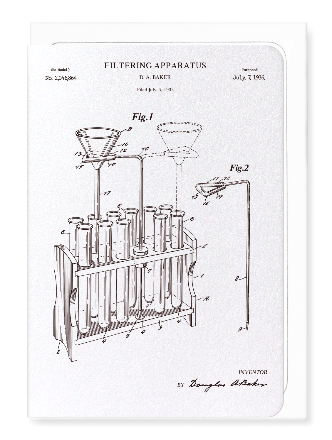 Ezen - Patent of filtering apparatus (1936) - Greeting Card - Front