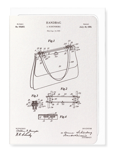 Ezen - Patent of handbag (1909) - Greeting Card - Front