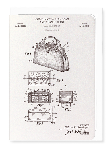 Ezen - Patent of handbag (1949) - Greeting Card - Front