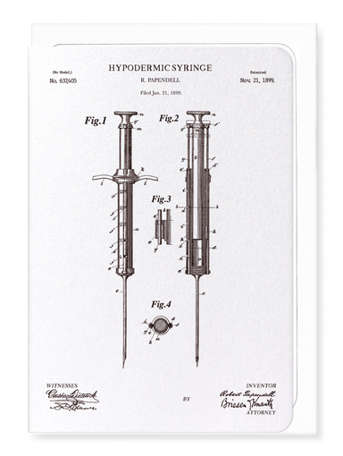 Ezen - Patent of hypodermic syringe (1899) - Greeting Card - Front