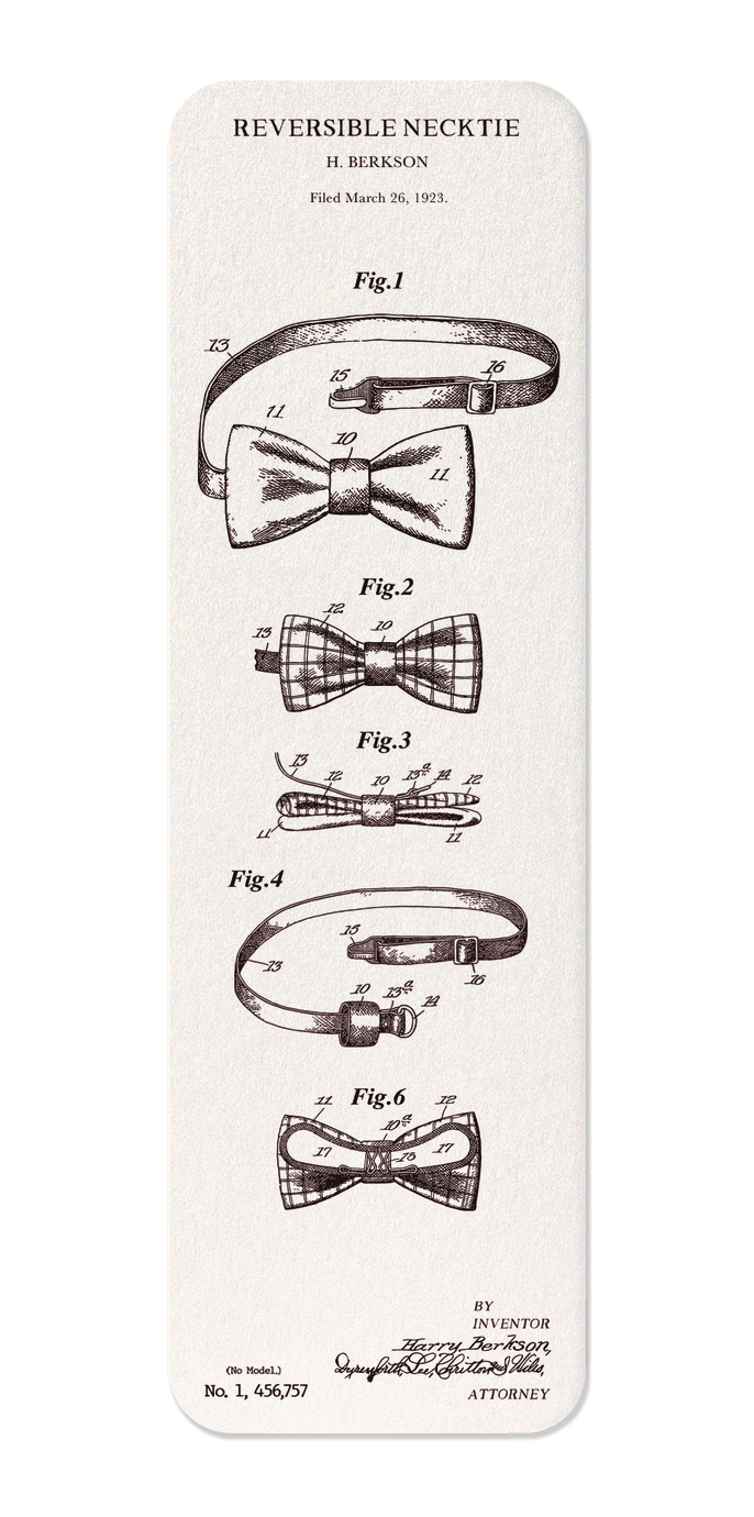 Ezen - Patent of reversible bow tie (1923) - Bookmark - Front