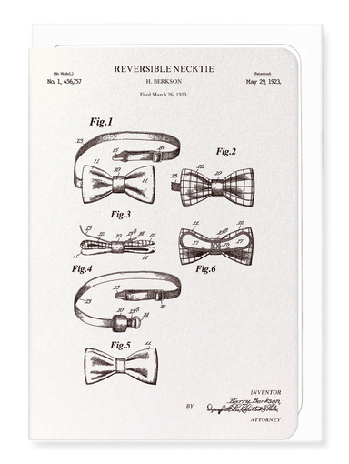 Ezen - Patent of reversible bow tie (1923) - Greeting Card - Front