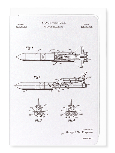 Ezen - Patent of space vehicle (1975)-A - Greeting Card - Front