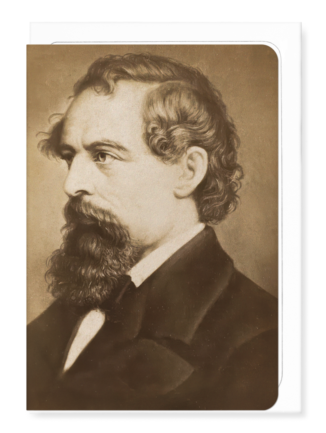 Ezen - Portrait of Charles Dickens (c. 1850) - Greeting Card - Front