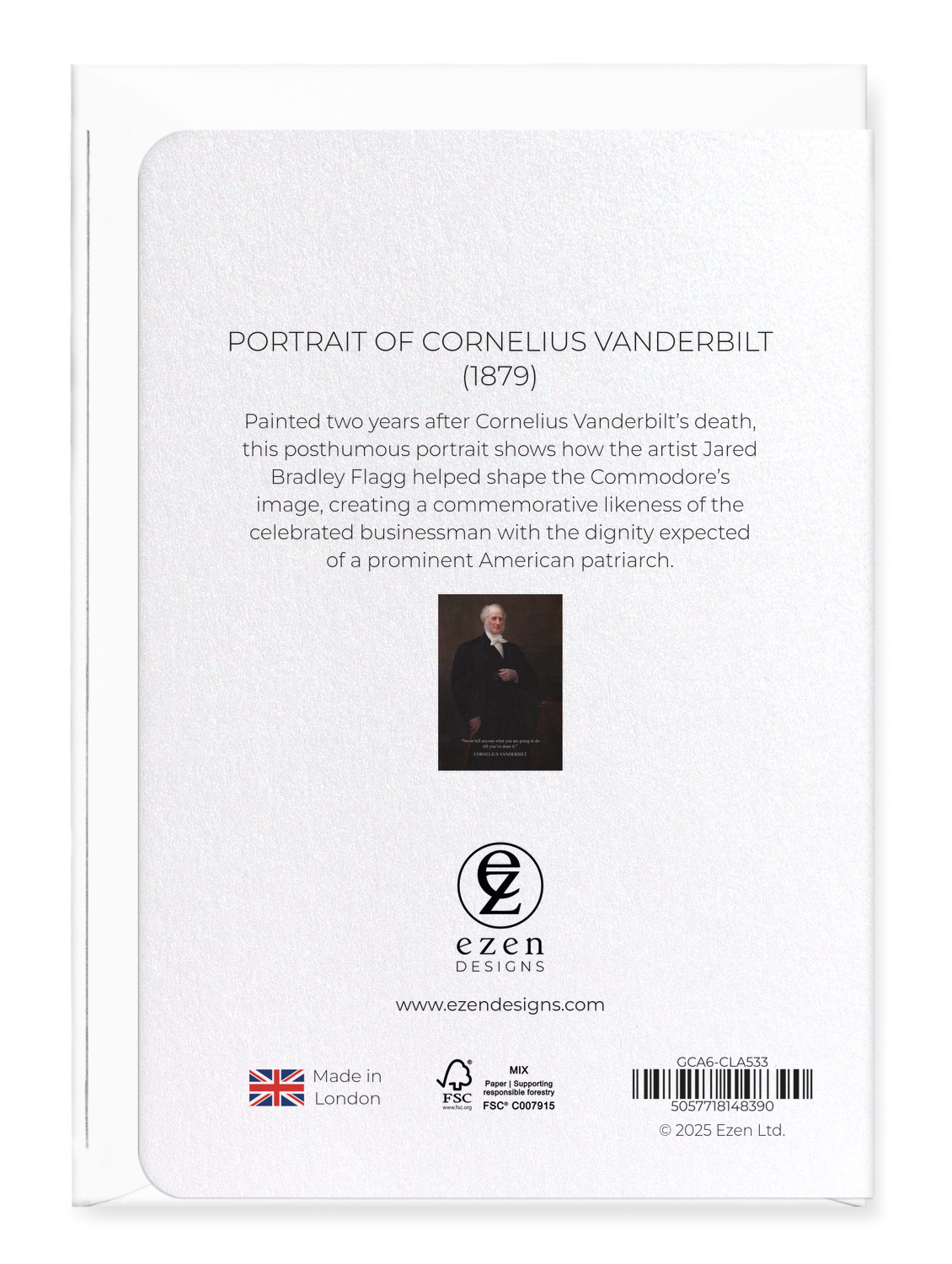 Ezen - Portrait of Cornelius Vanderbilt (1879) - Greeting Card - Back