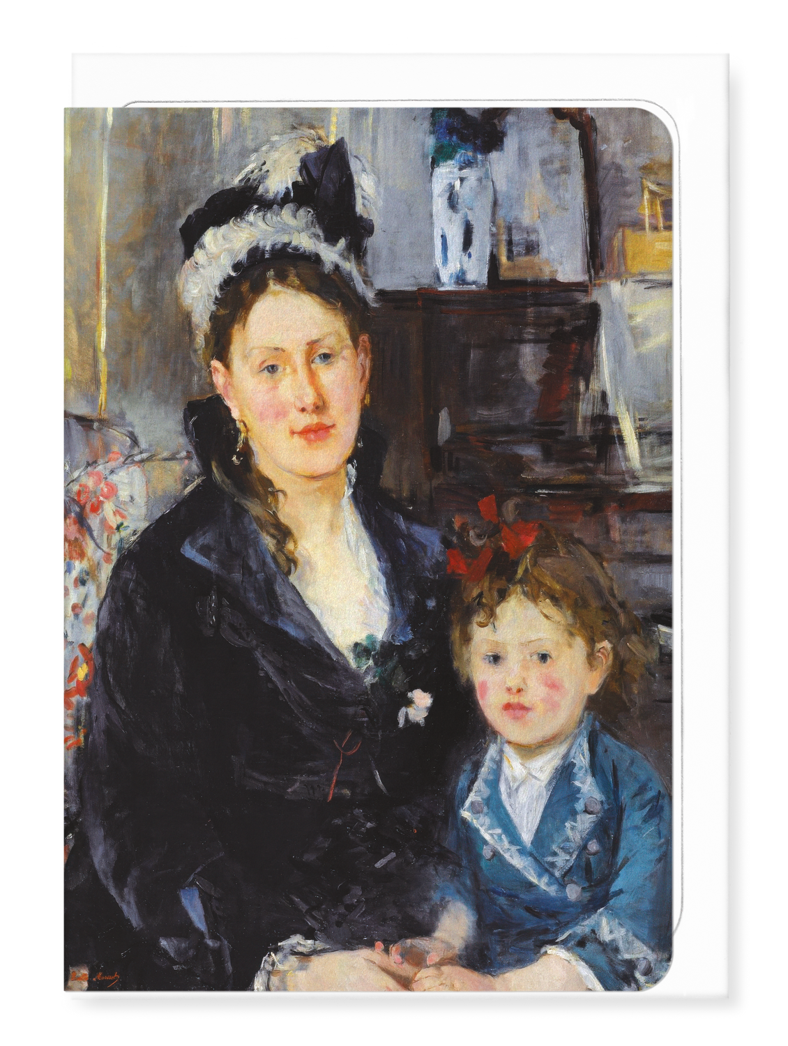 Ezen - Portrait of Mme Boursier and Her Daughter (c.1873) - Greeting Card - Front