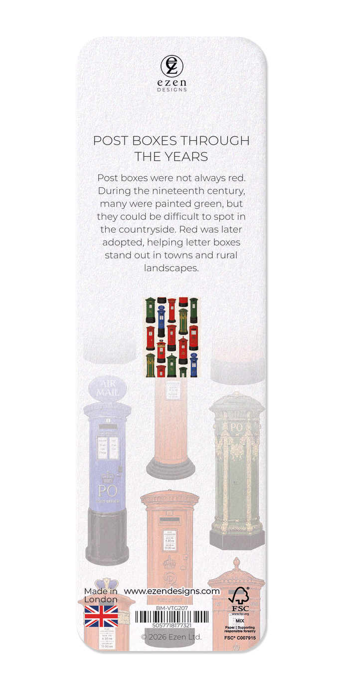 Ezen - Post Boxes Through the Years - Bookmark - Back