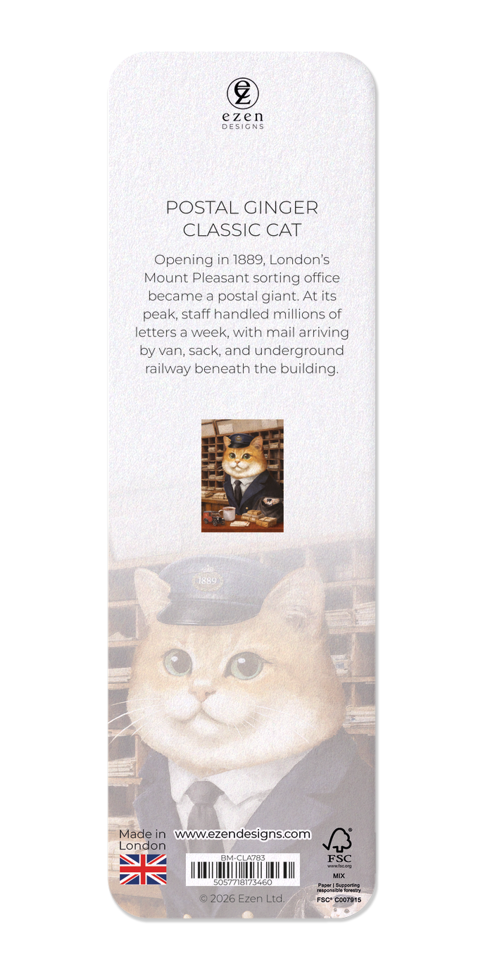 Ezen - Postal Ginger Classic Cat - Bookmark - Back