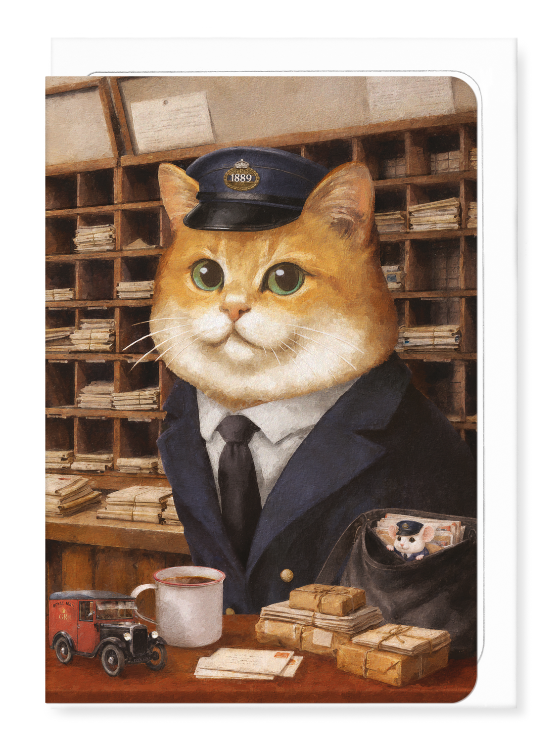 Ezen - Postal Ginger Classic Cat - Greeting Card - Front
