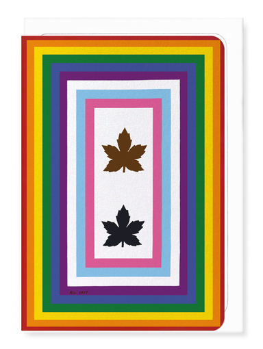 Ezen - Pride Service Flag – Two in Service - Greeting Card - Front