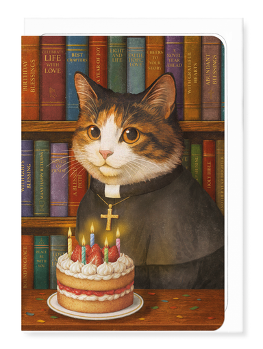 Ezen - Priest Birthday Classic Cat - Greeting Card - Front