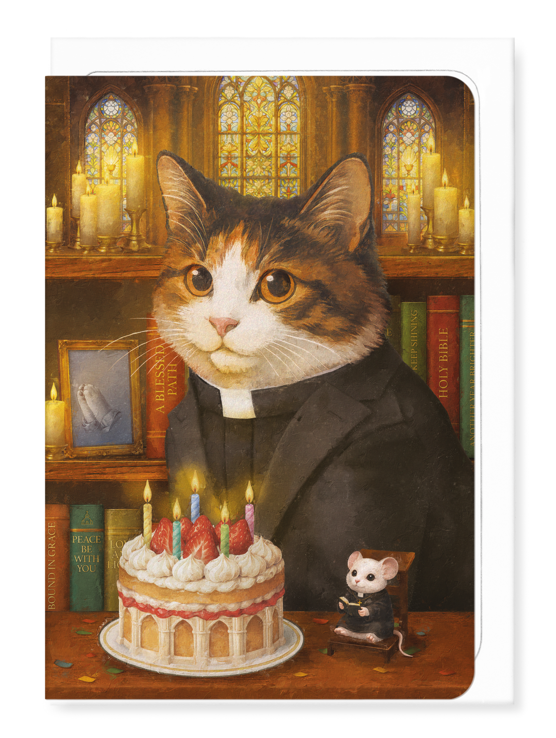 Ezen - Priest Birthday Classic Cat - Greeting Card - Front