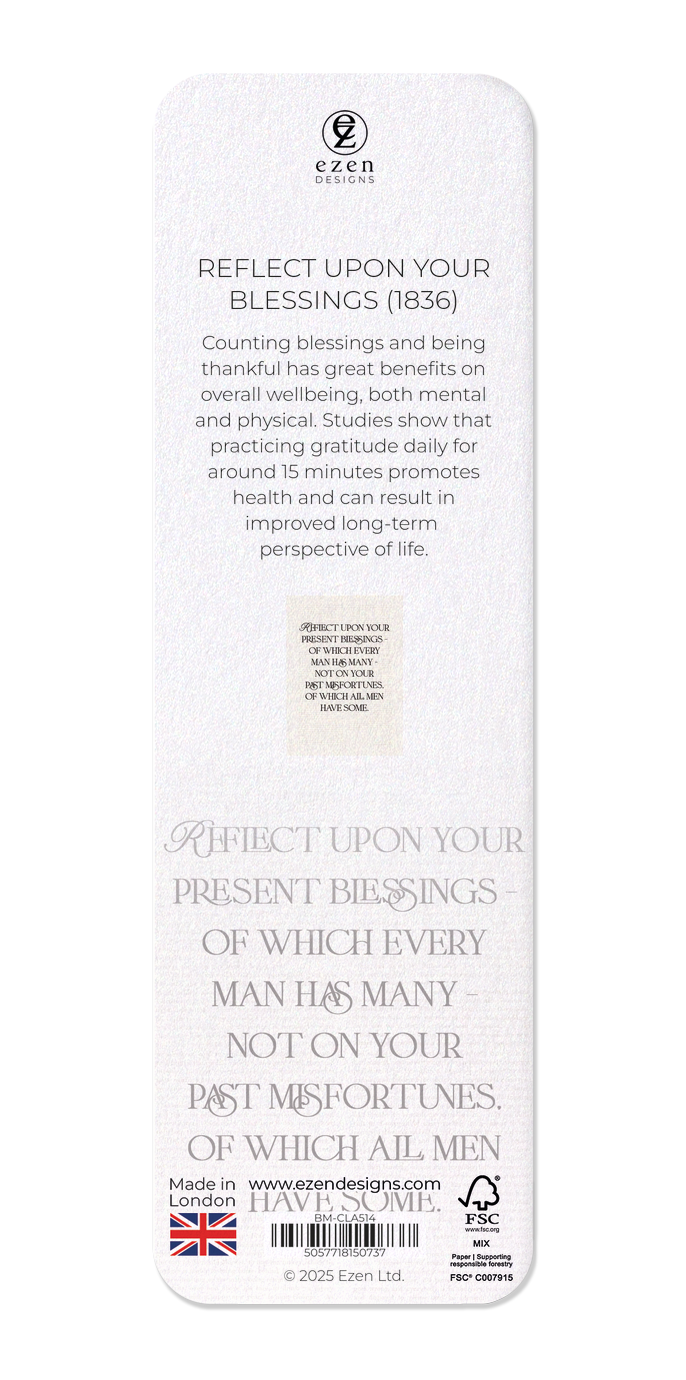 Ezen - Reflect Upon Your Blessings (1836) - Bookmark - Back