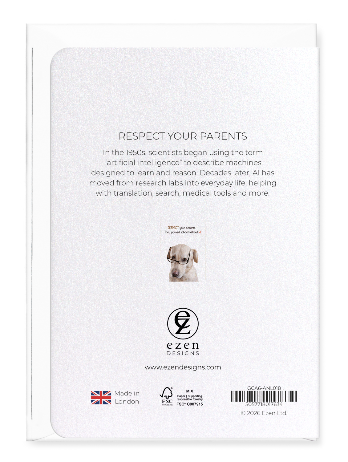 Ezen - Respect your parents - Greeting Card - Back